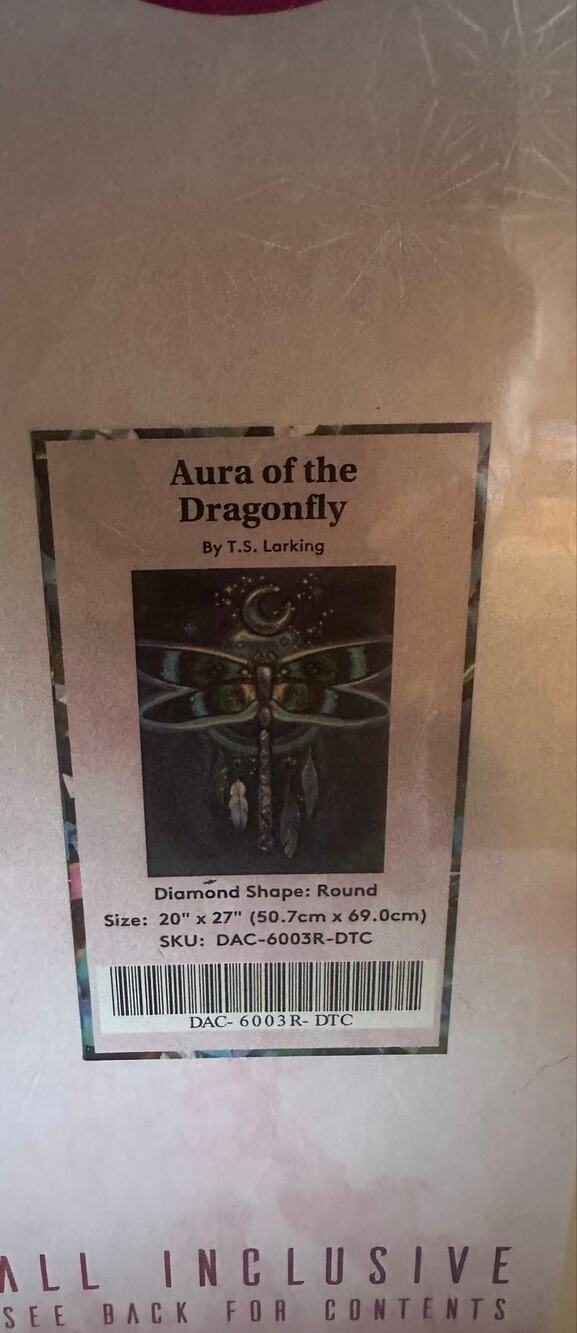 Aura of the Dragonfly by T S Larking Diamond Art Club Sealed Archived